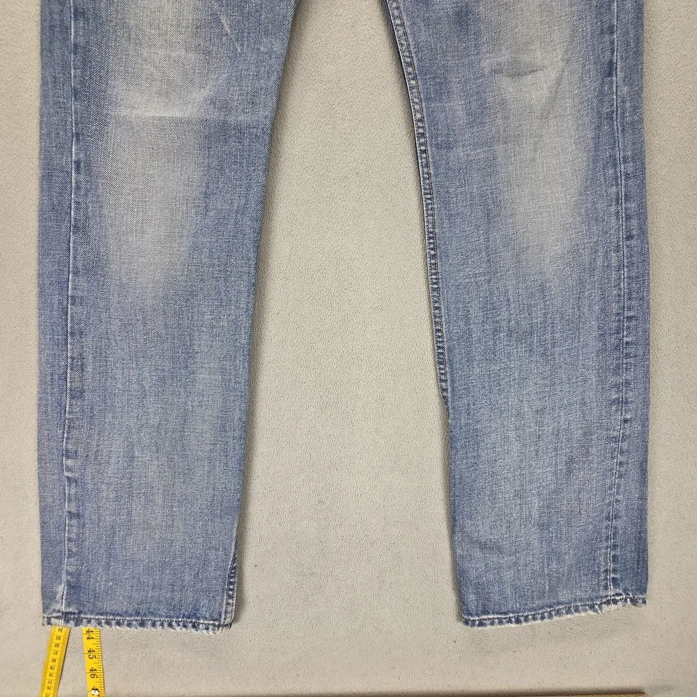 Diesel Jeans Mens 33x34 Blue Larkee Regular Straight Light Wash Button Fly 008AT